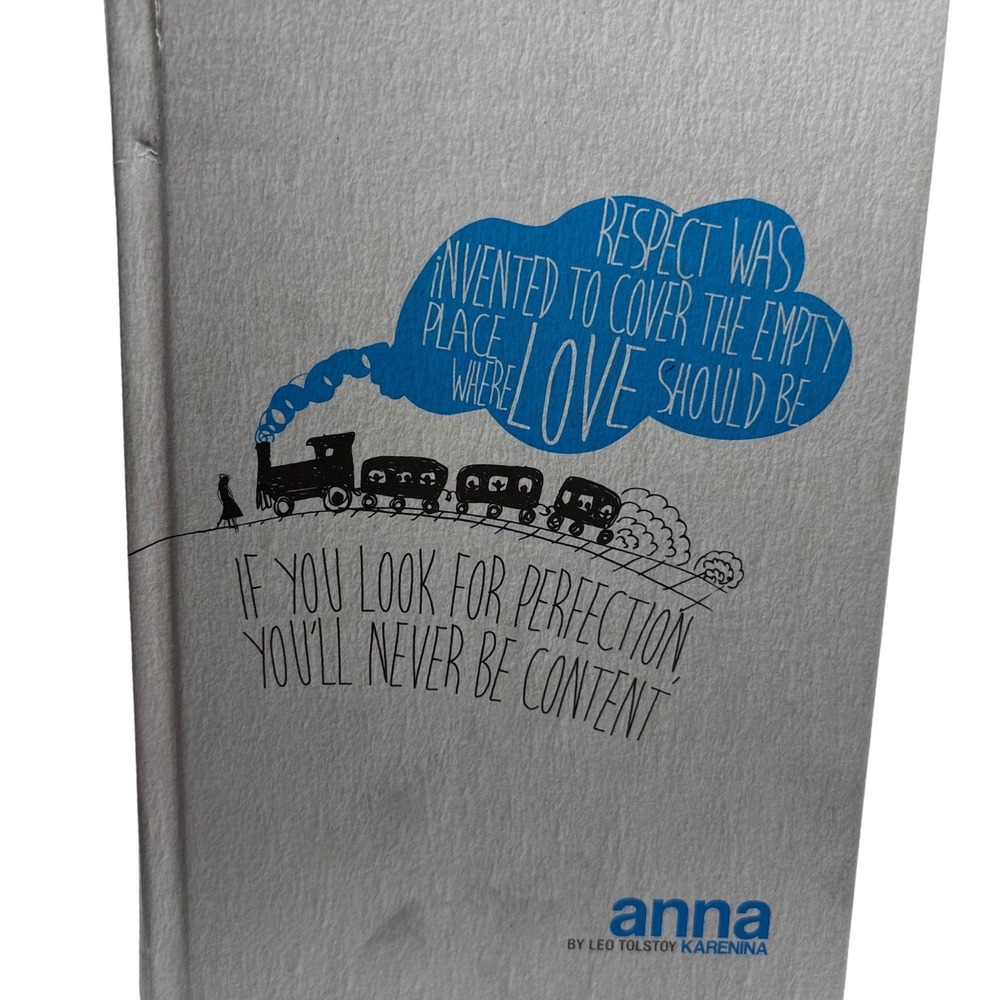 Anna by Leo Tolstoy Karenina Hardcover Book Quotes Train Design Journal Notebook